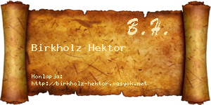 Birkholz Hektor névjegykártya